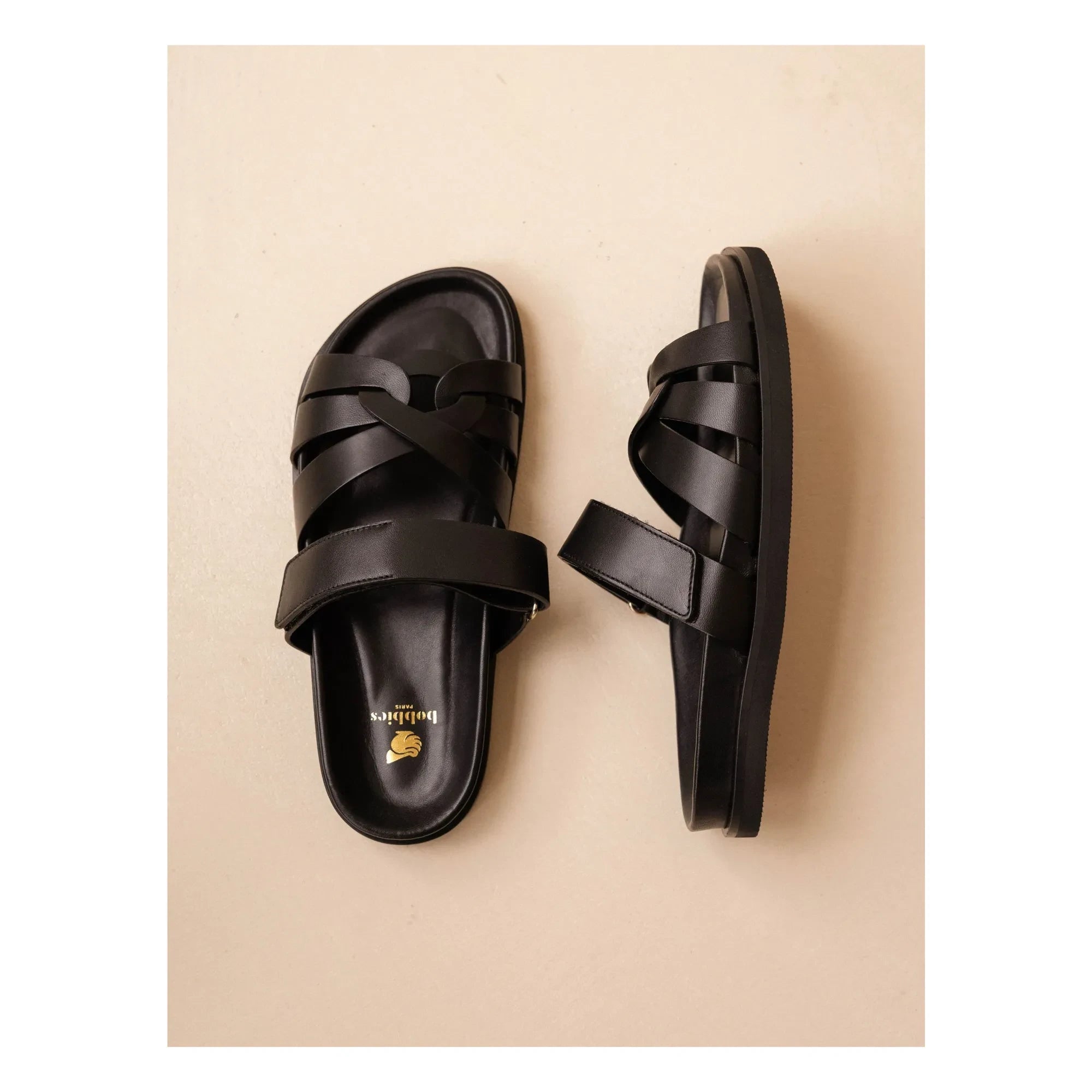 Bobbies - Atlas Leder Sandale | Schwarz