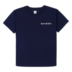 Sporty & Rich - Tennis-T-Shirt aus recycelter Baumwolle | Navy