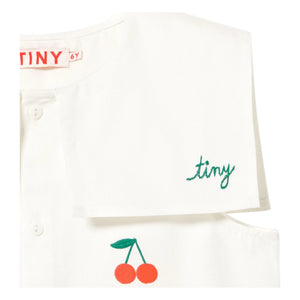 Tinycottons - Cerises Kleid mit Kragen | Weiß