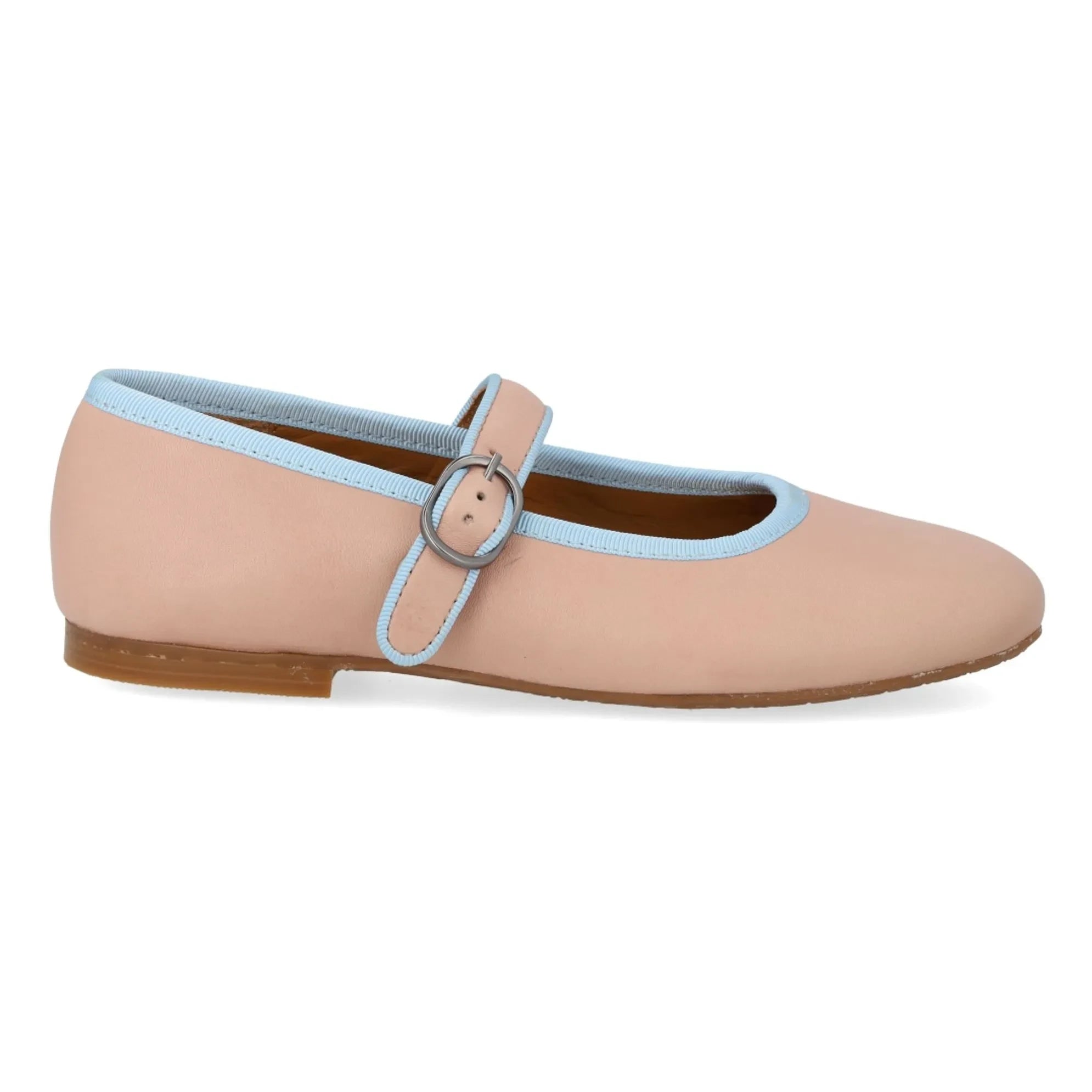 Angulus - Mary Jane Ballerinas mit Kontraststreifen | Blassrosa