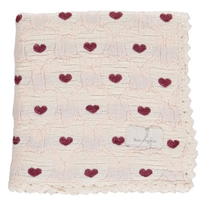 Bebe Organic - Organische Baumwolle Herz Decke | Helles Rosa