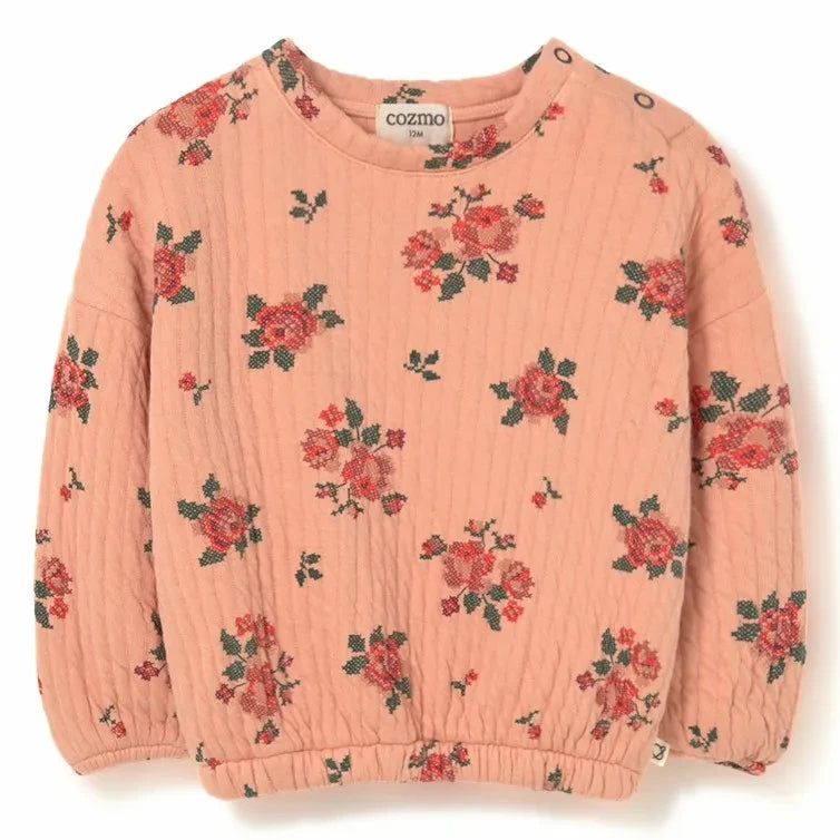 Cozmo - Erin Flowers Bio-Baumwoll-Sweatshirt | Pfirsich