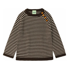 FUB - Gestreifter Merinowolle-Pullover | Braun