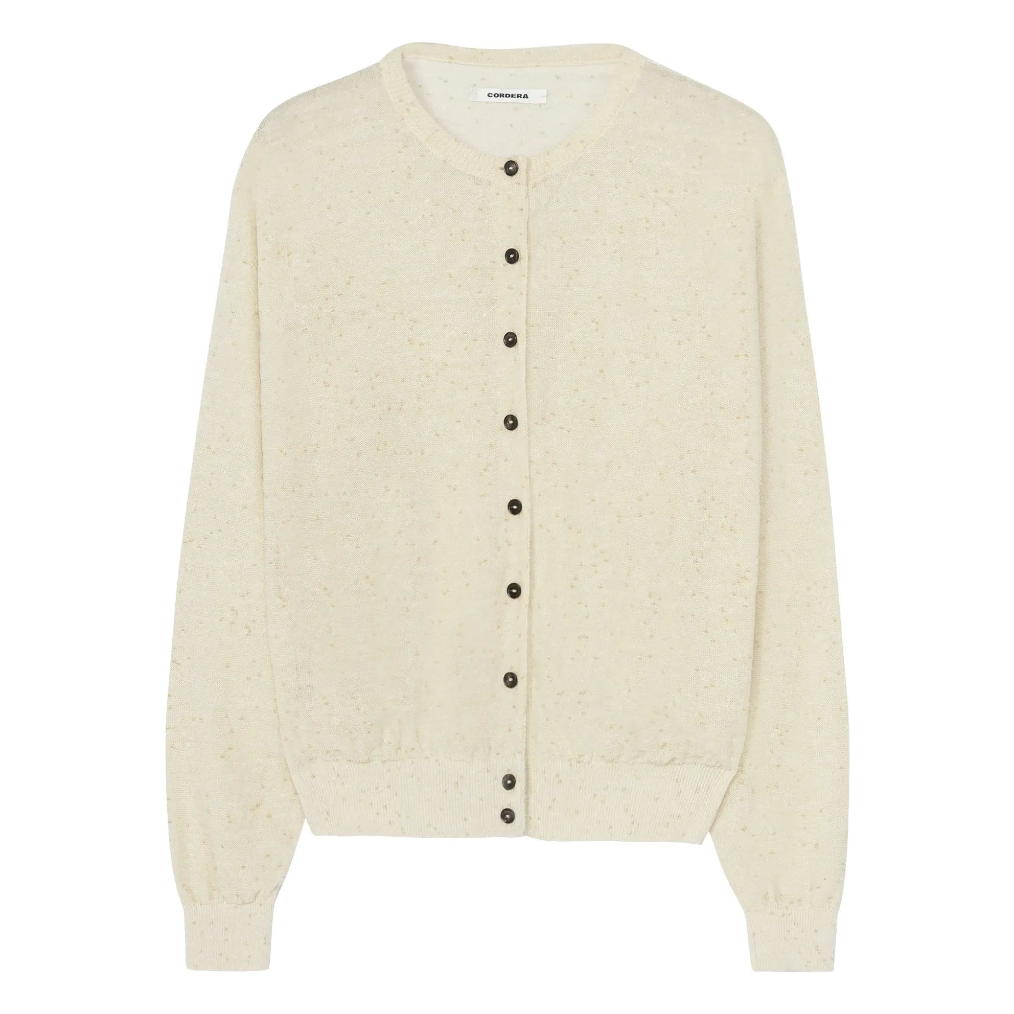 Cordera - Leinen- und Baumwollstrickjacke | Creme