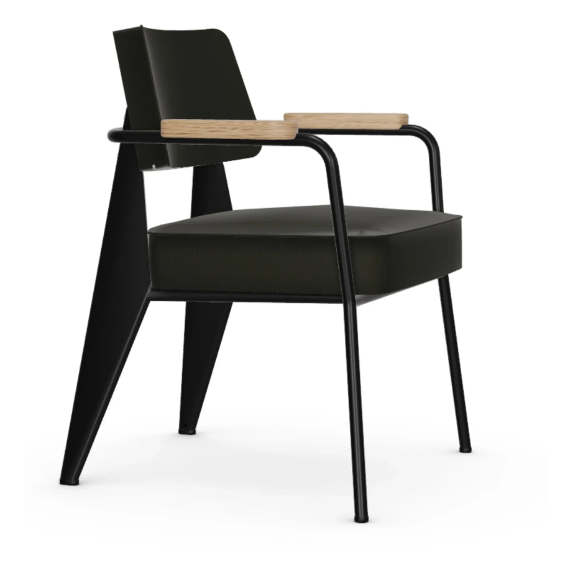Vitra - Bürostuhl, schwarzes Gestell - Jean Prouvé | Dunkelgrau