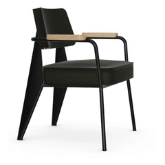 Vitra - Bürostuhl, schwarzes Gestell - Jean Prouvé | Dunkelgrau