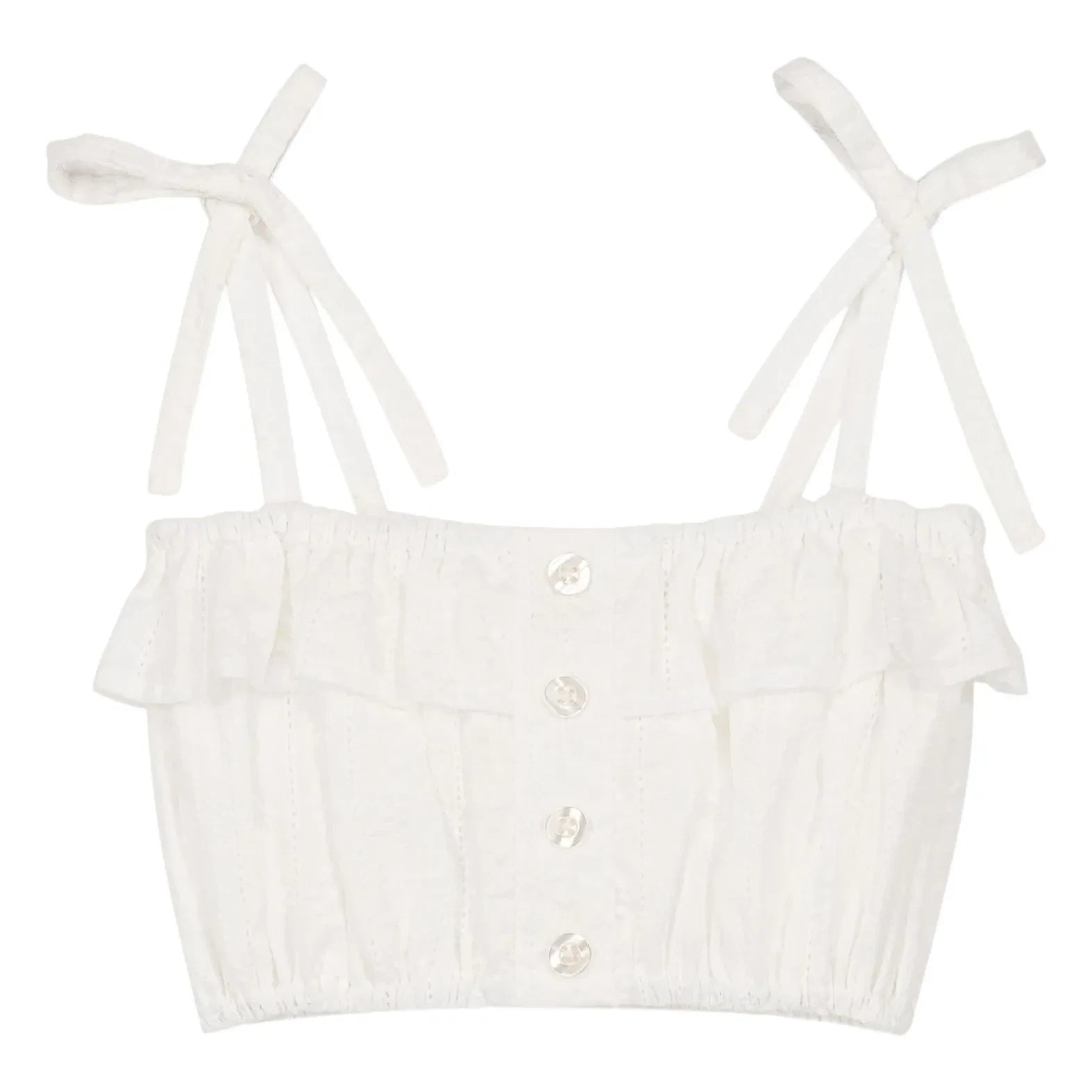 We Are Kids - Mandy Bio-Baumwolle Besticktes Crop Top | Weiß
