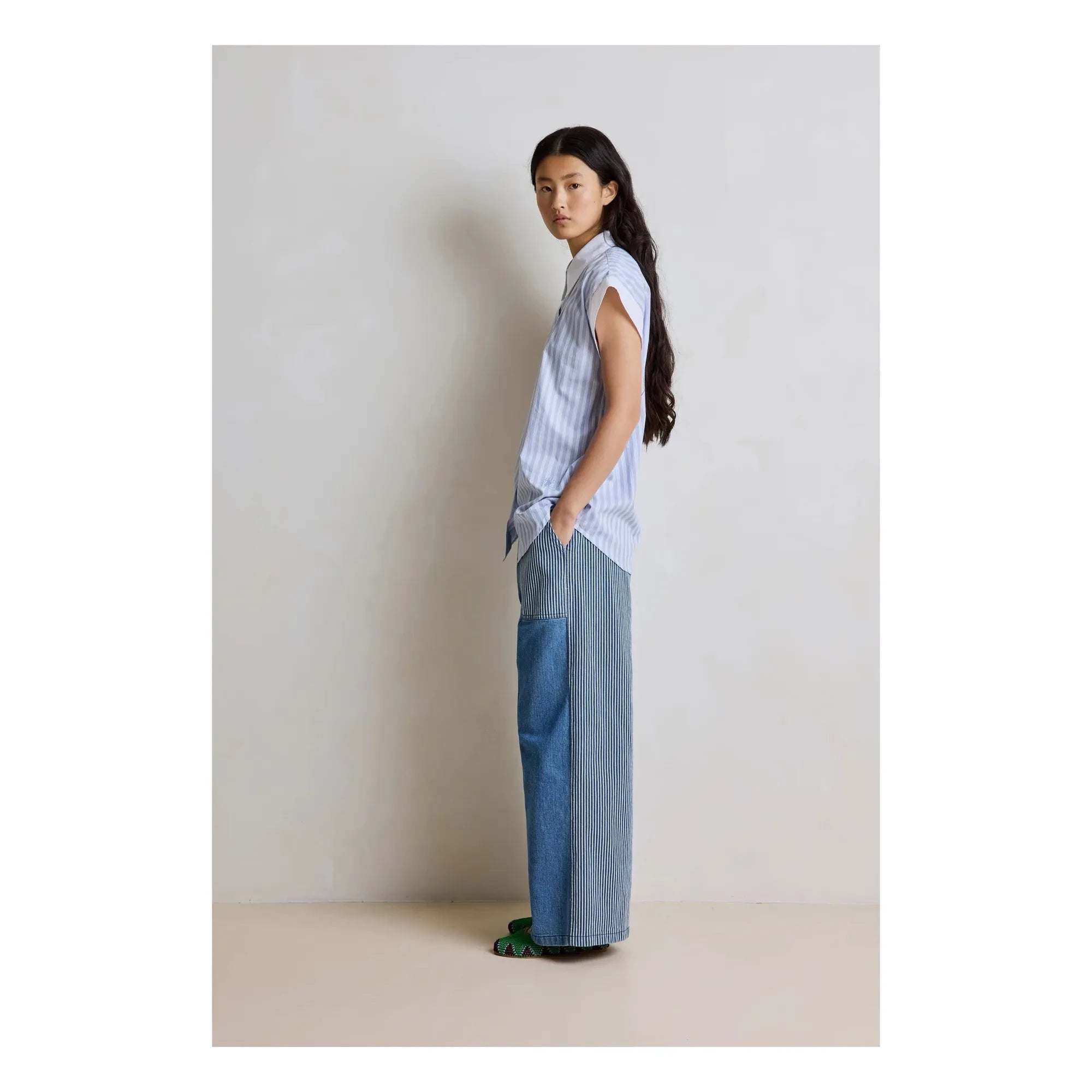 Hod - Florence Baumwoll-Streifenbluse | Blau