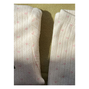 Konges Sløjd - Minnie Hearts Leggings aus Bio-Baumwolle | Ecru