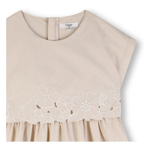 Chloé - Bio-Baumwoll-Kleid mit Stickerei | Puderrosa