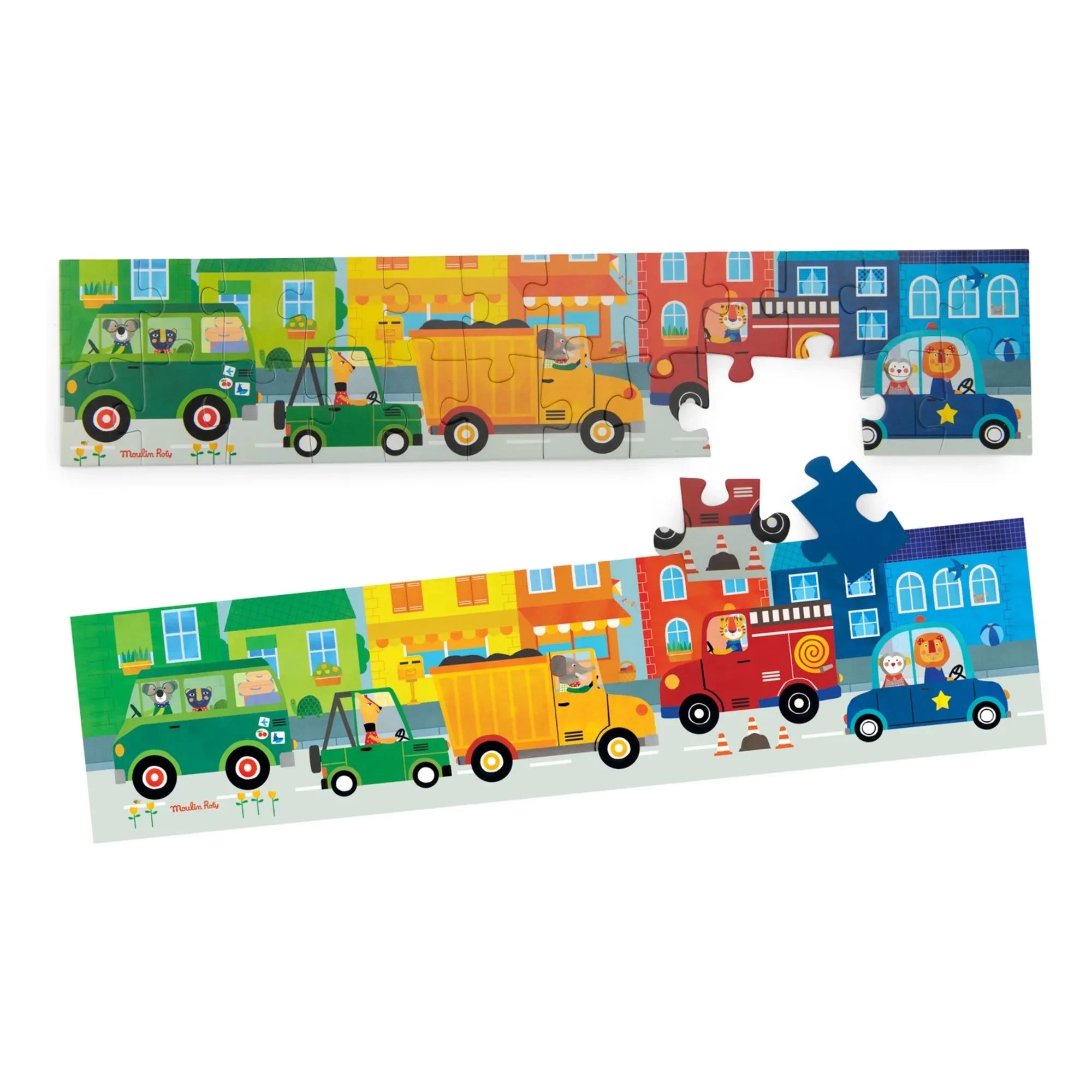 Moulin Roty - Fahrzeugpuzzle - 24 Teile