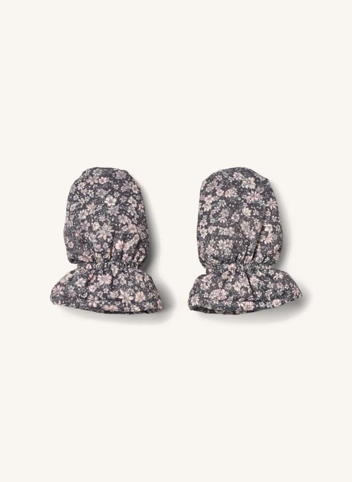 Wheat - Muffu Aus recycelten Fasern gefertigte Handschuhe mit Blumenmuster | Rosa