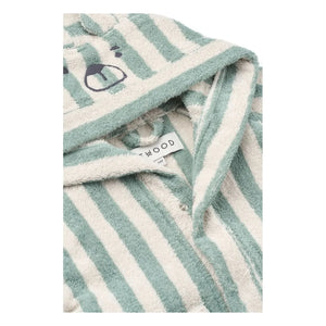 Liewood - Gestreifter Mint/Creme Lily Bademantel
