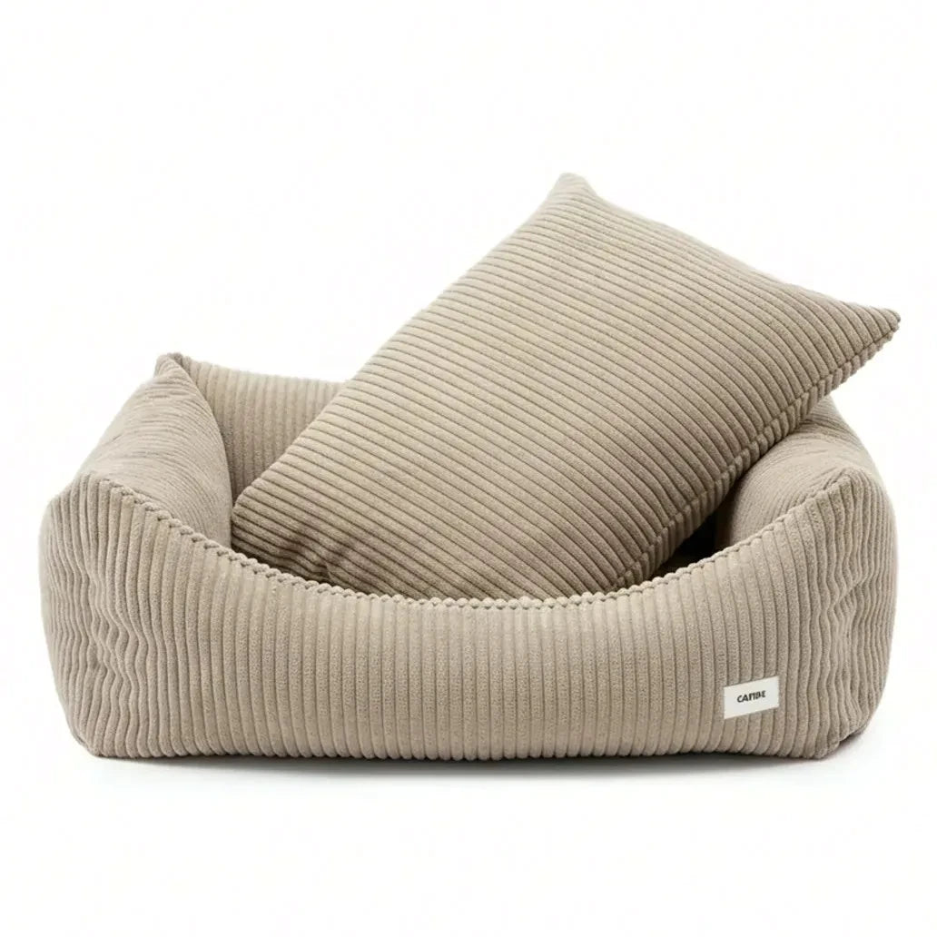Cafide - Snozy Samt-Hundebett | Beige