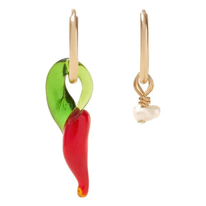 Camille Colette Studio - Paprika- und Perlen-Ohrringe | Rot