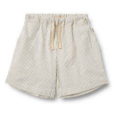 Wheat - Cuba Gestreifte Bio-Baumwollshorts | Ecru