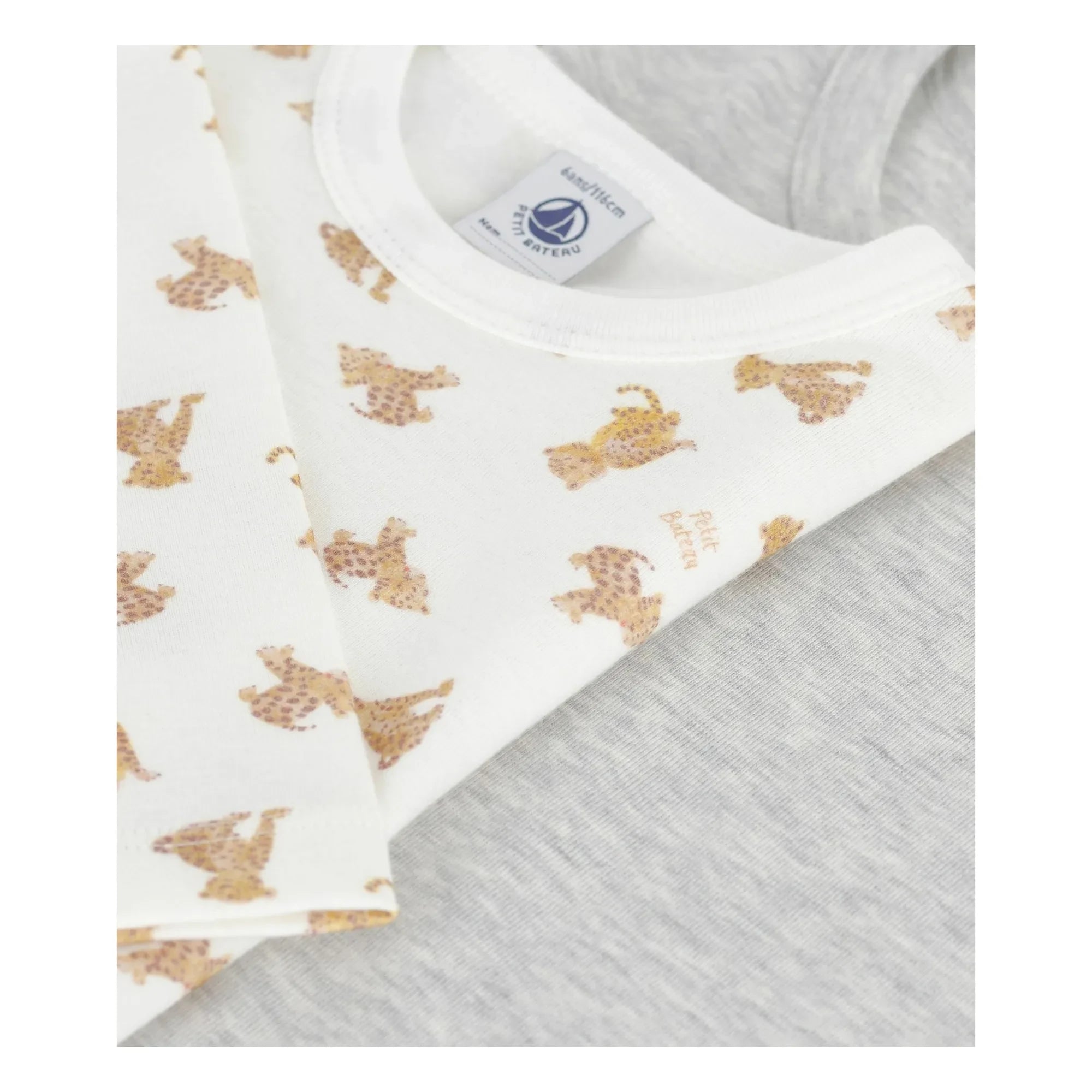 Petit Bateau - 2er-Set Cheetah T-Shirts | Weiß