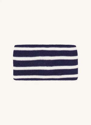 Petit Bateau - Çizgili Organik Pamuklu Bebek Boyunluk | Gece mavisi