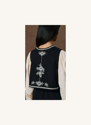 Louise Misha - Soniago Organisches Baumwoll-Top | Schwarz