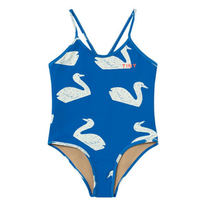 Tinycottons - Schwanen-Badeanzug | Blau