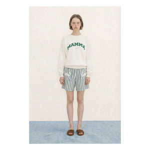The Tiny Big Sister - Leinen und Baumwolle Schwan Shorts | Blau