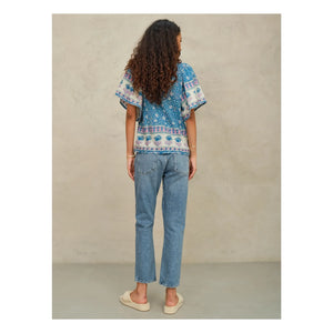M.A.B.E. - Myla Baumwollbluse | Blau