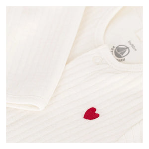 Petit Bateau - Fuchs Pyjama aus Bio-Baumwolle | Ecru