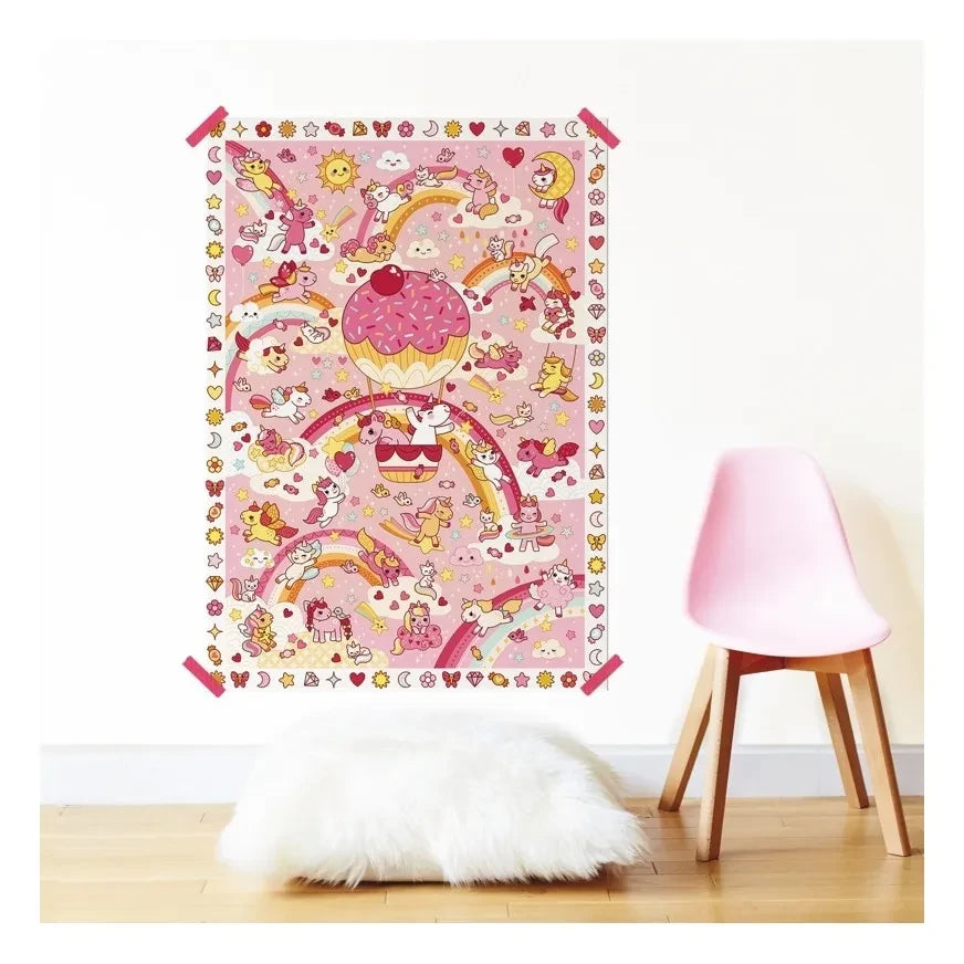 Poppik - Bunte Einhorn-Poster-Sticker | Mehrfarbig