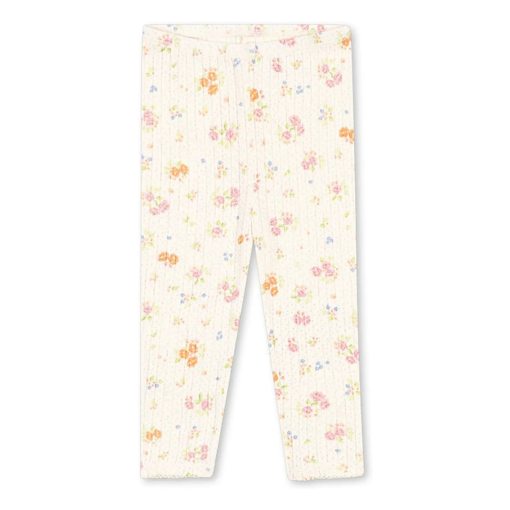 Konges Sløjd - Minnie Cord-Leggings mit Blumenmuster Bio-Baumwolle | Ecru