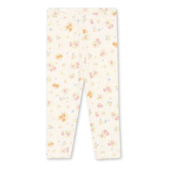 Konges Sløjd - Minnie Cord-Leggings mit Blumenmuster Bio-Baumwolle | Ecru