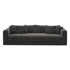 Panac Edition - Bellechasse gebürsteter Samt 3-Sitzer Sofa - 240 cm | Kohlegrau