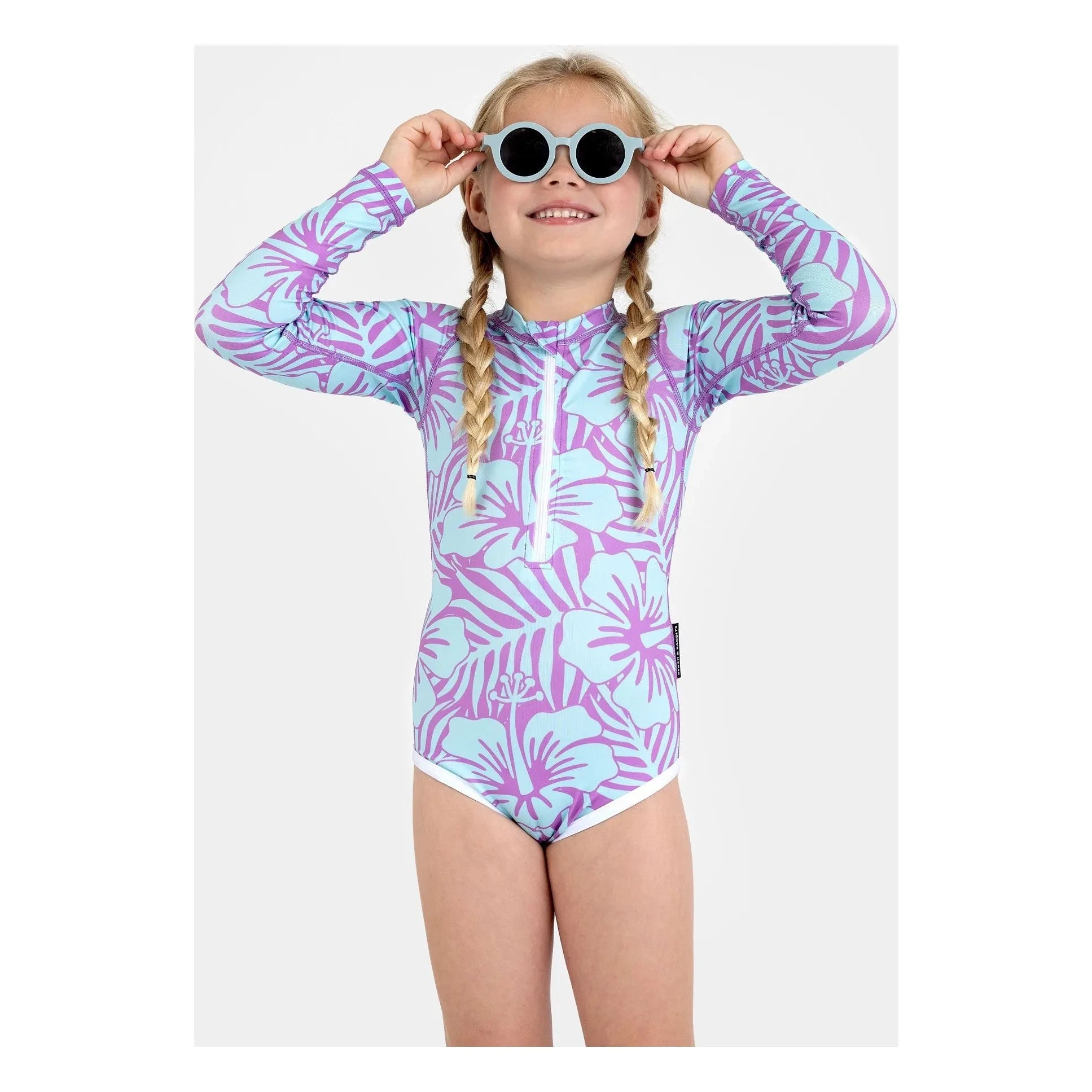 Beach & Bandits - Hibiscus UV-Schutz-Schwimmanzug aus recycelten Fasern | Lila