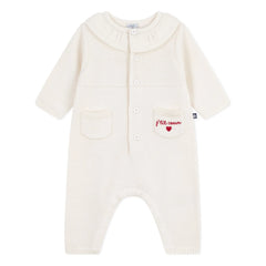 Petit Bateau - P'tit Cœur Feinstrick-Strampler | Ecru