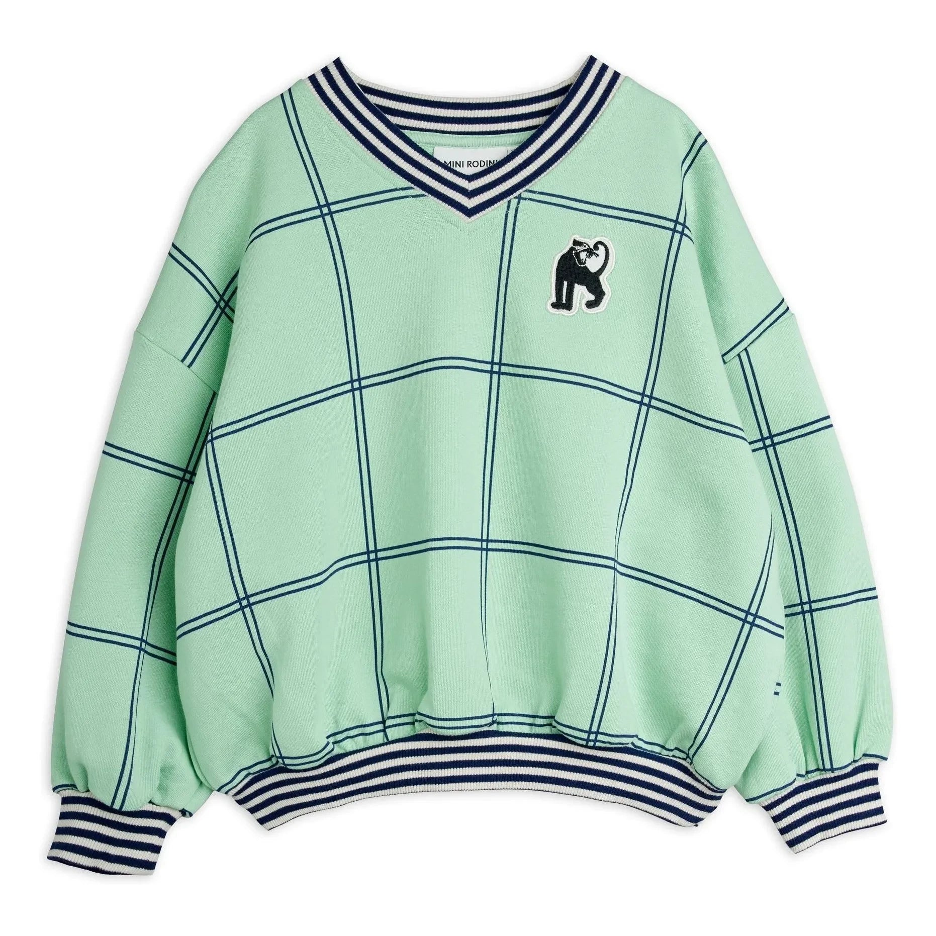 Mini Rodini - Coron Bio-Karo-Sweatshirt | Grün
