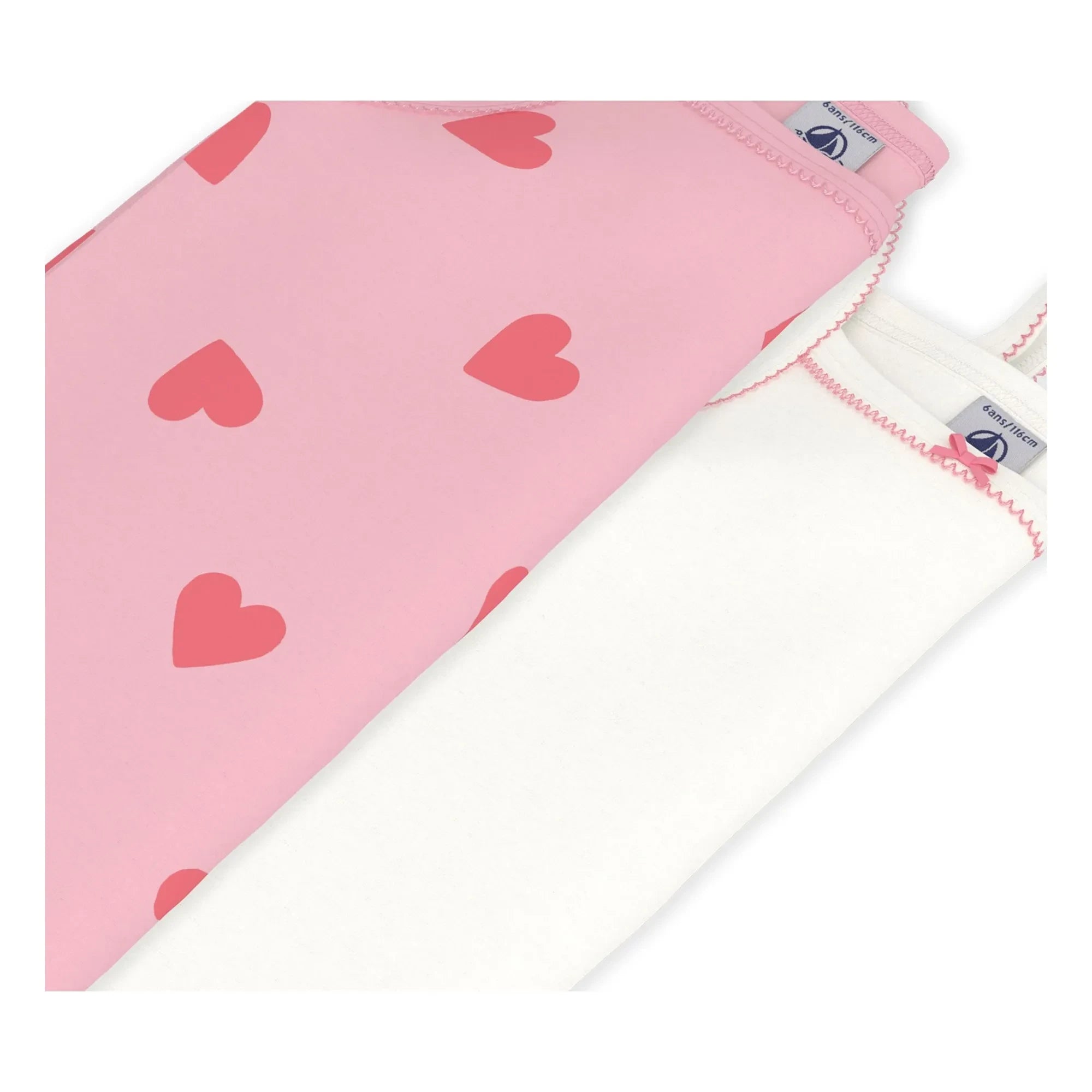 Petit Bateau - 2er-Pack Herz-Unterhemden | Rosa