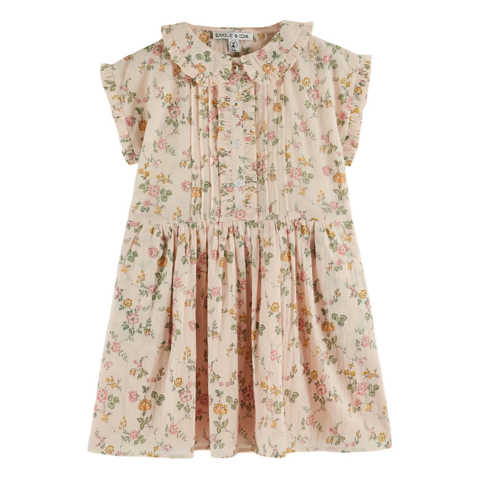 Emile et Ida - Bio-Baumwoll Blumenkleid | Hellrosa