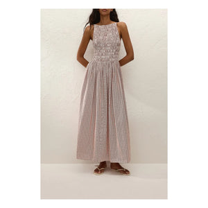 Faithfull the Brand - Carreaux Laia Pamuk Maxi Elbise | Cinnamon