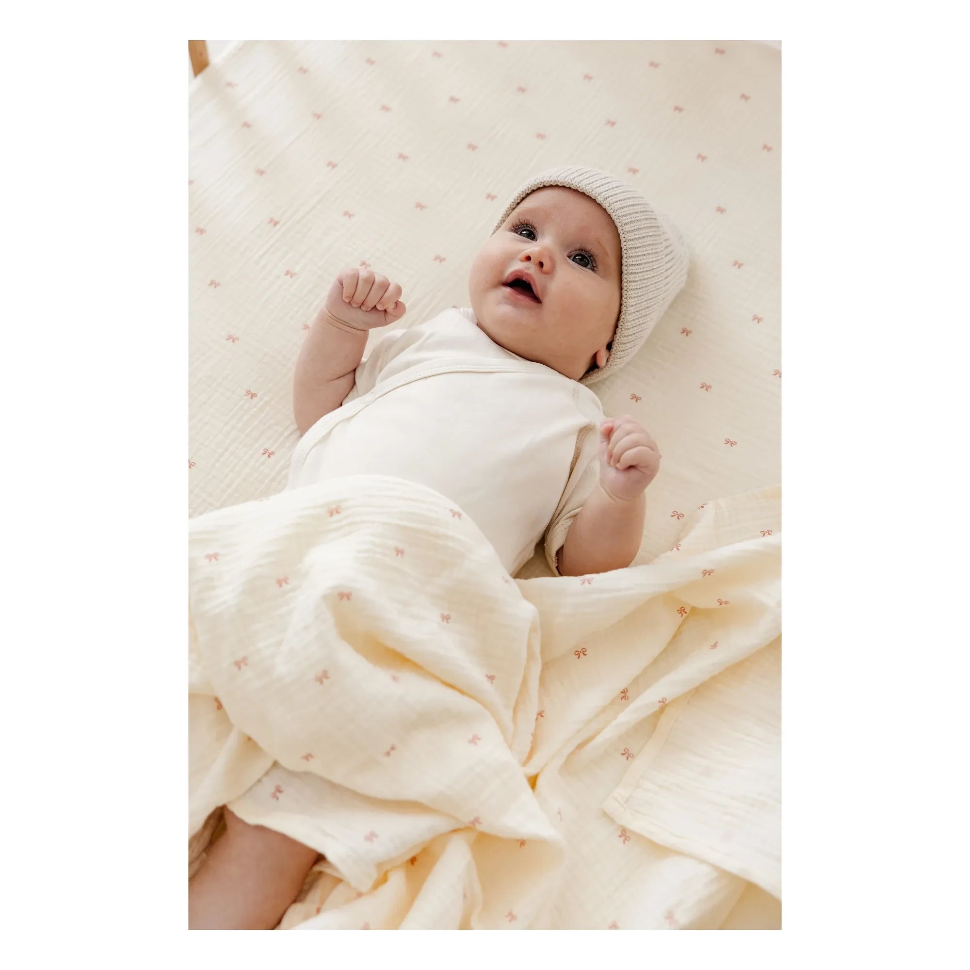 Soft Spot - Bio-Baumwoll-Spannbettlaken mit Rippstruktur | Ecru
