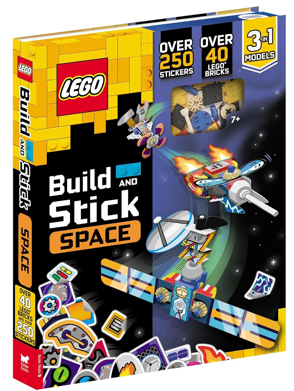 Buster Books - Englisches Aktivitäts- und Geschichtenbuch mit Lego-Bau- und Klebe-Figurenspielzeug