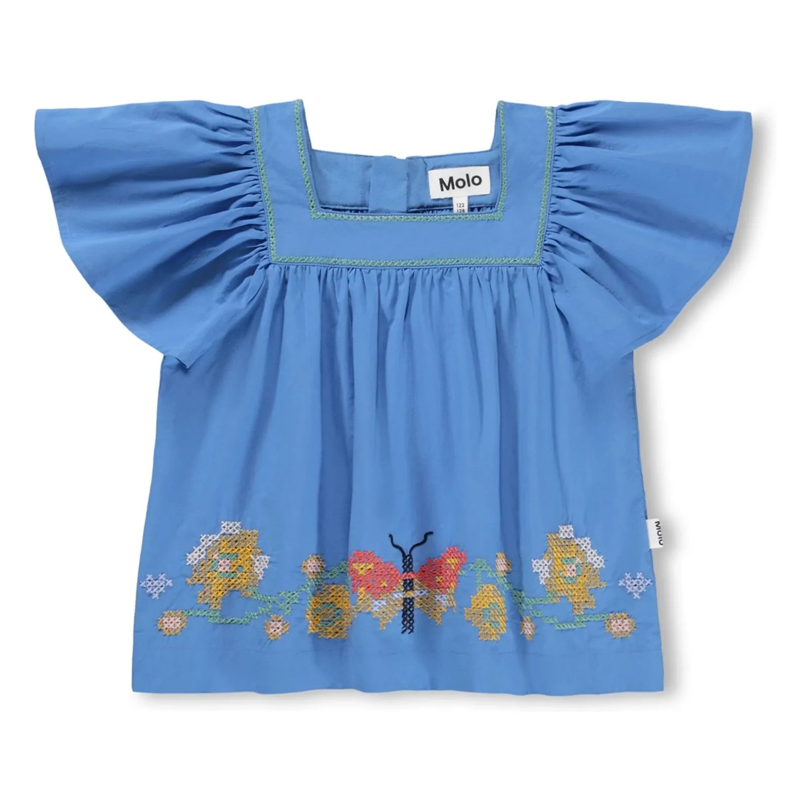Molo - Rosalyn Butterfly Bio-Baumwoll-Rüschen-Top | Blau