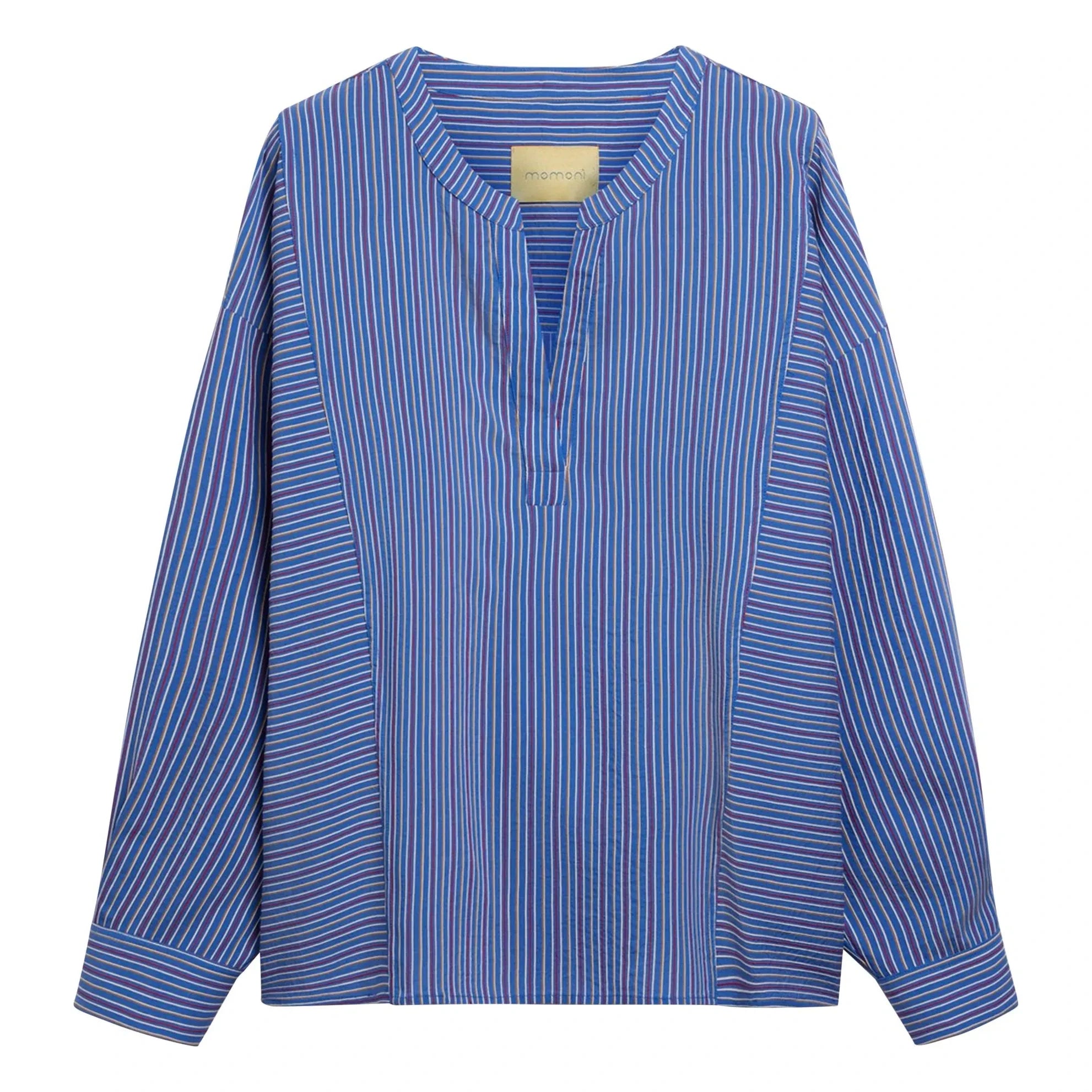 Momoni - Bluse mit Nadelstreifen | Blau