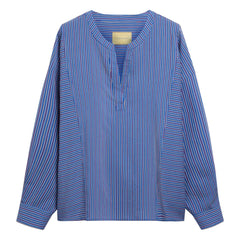 Momoni - Bluse mit Nadelstreifen | Blau