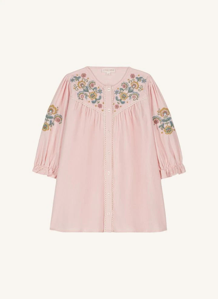 Louise Misha - Floriane Feines Samtkleid | Blassrosa