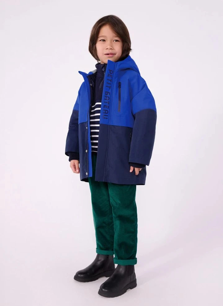 Petit Bateau - Colorblock-Parka | Blau