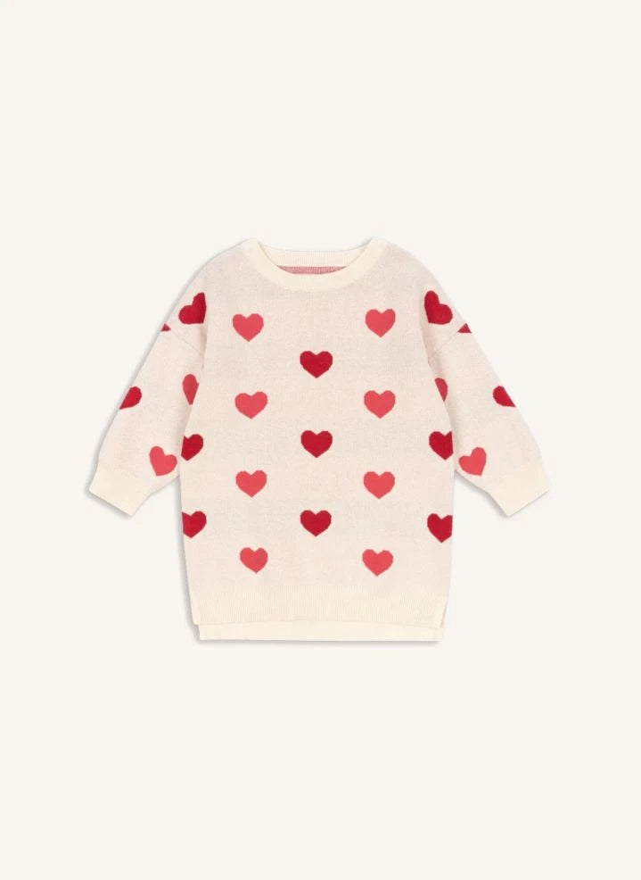 Konges Sløjd - Staubrosa Dress Sweater Lapis Hearts Organische Baumwolle