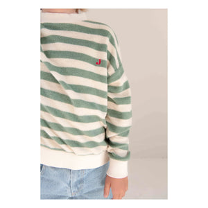 Jenest - Kay Gestreiftes Sweatshirt aus Bio-Baumwolle | Khaki