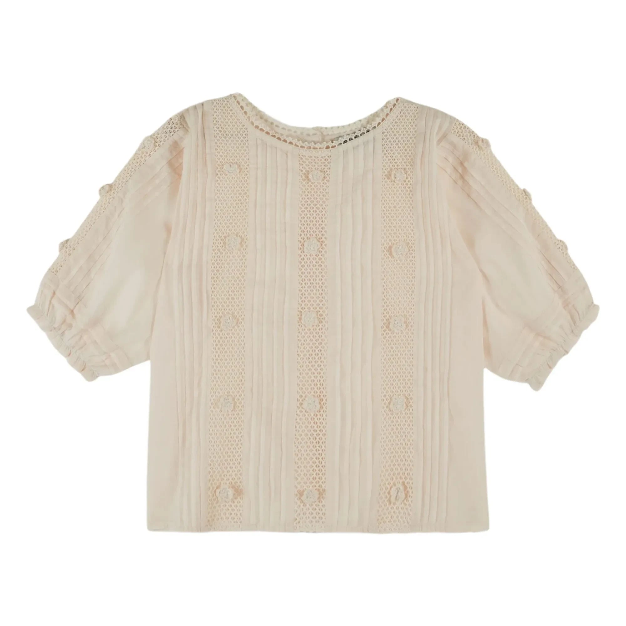 Emile et Ida – Bestickte Baumwollbluse | Creme