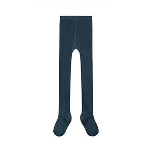 Gray Label – Strumpfhose aus Bio-Baumwolle mit Rippbündchen | Grau-Blau