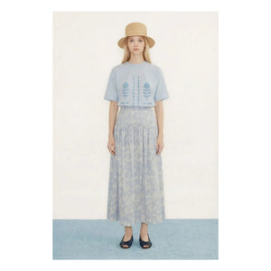 The Tiny Big Sister - Roses Bio-Baumwolle T-Shirt | Blau