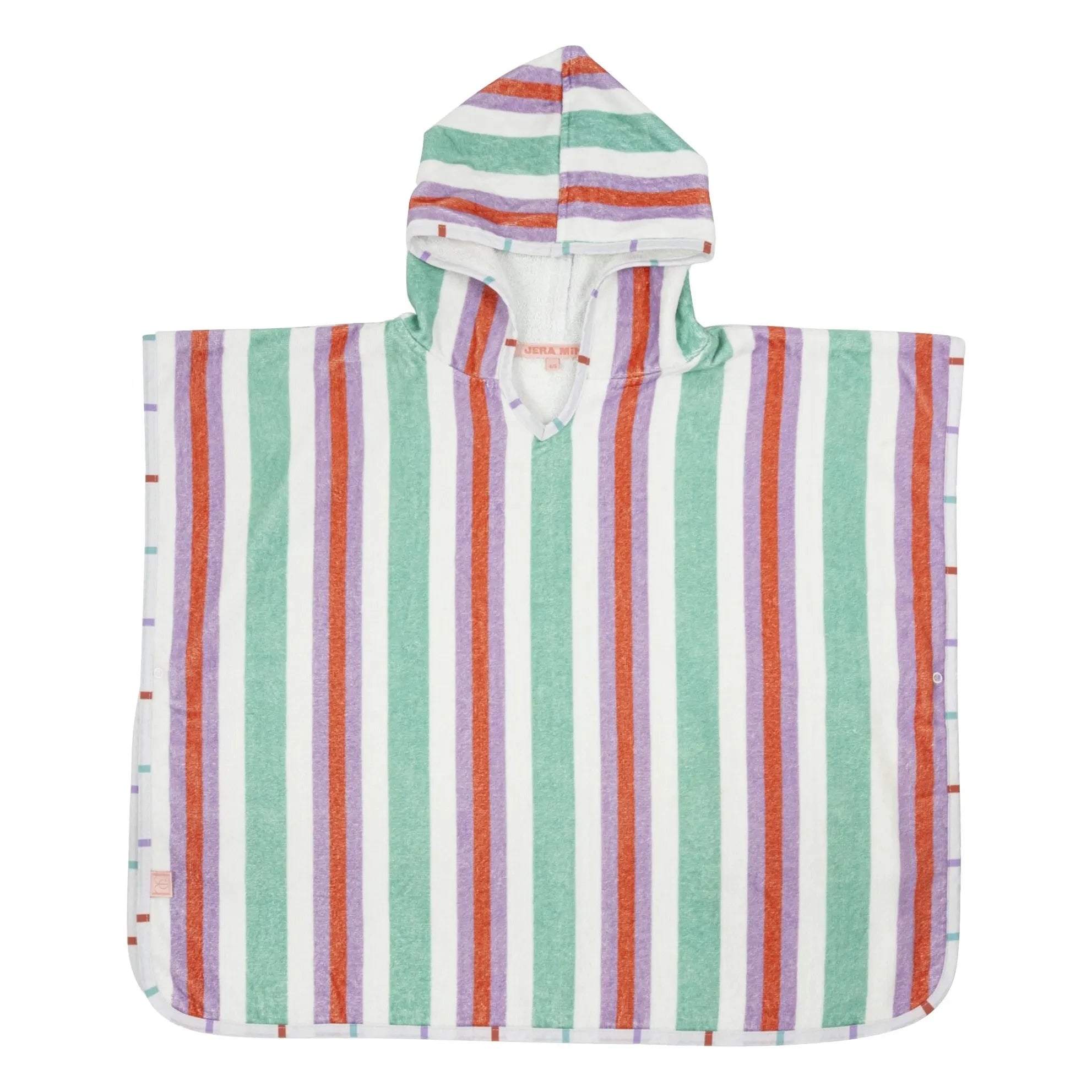Jera Mini - Gestreifter Kapuzen-Badeponcho